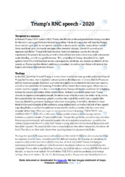 RNC speech | Noter Analyse | Trump