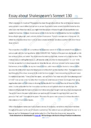 Shakespeare’s Sonnet | Engelsk Essay