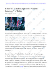 Global Language | Noter i engelsk | Over 3 sider