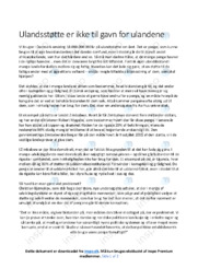 Ulandsstøtte er ikke til gavn for ulandene | International Økonomi