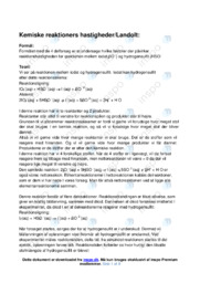 Kemiske reaktioners hastigheder | Opgave