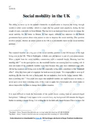 Social mobility in the UK | Essay