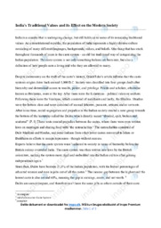 India’s Traditional Values and Modern Society | Essay