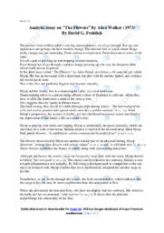 The Flowers | Analytical essay