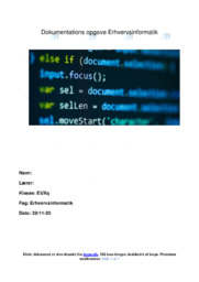 Erhvervsinformatik | Dokumentations opgave Mat