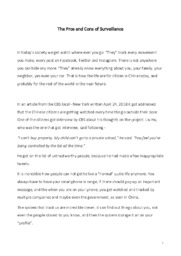 The Pros and Cons of Surveillance