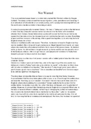 Not Wanted | Analytical essay