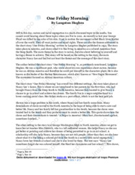 One Friday Morning | Analyse | Langston Hughes