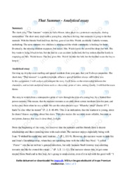 That Summer | Analytical Essay | Safia Moore
