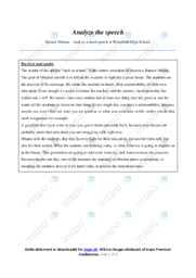 School speech | Noter Analyse | Barack Obama