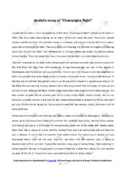 Champagne flight | Analytical essay