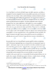Coca Cola and the role of corporations | Essay