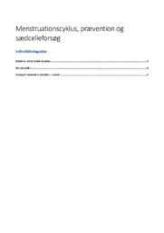 Menstruationscyklus, prævention og sædcelleforsøg