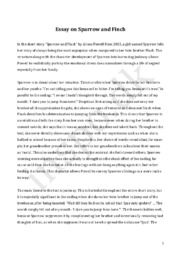 Sparrow and Finch | by Alison Powell, 2015 | Essay