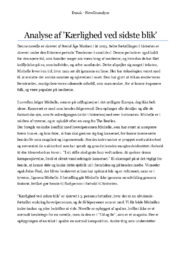 Analyse af ’Kærlighed ved sidste blik’ | Novelleanalyse