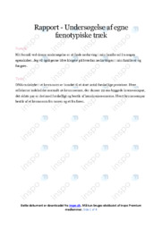 Undersøgelse af egne fænotypiske træk | Rapport Biologi