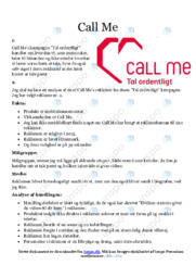 Call Me | Analyse