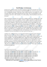 Antibiotics resistance | Argumentative essay