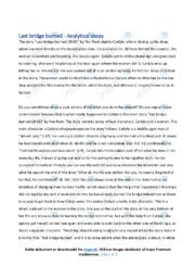 Last bridge burned | Analytical essay