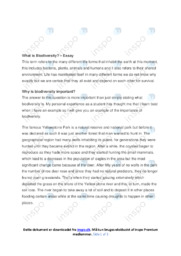 Biodiversity | Essay | Engelsk