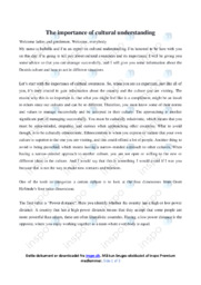 The importance of cultural understanding | Speech