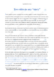 Two sides to any “story” | Argumentative essay