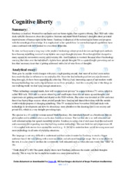 Cognitive liberty | Analytical essay