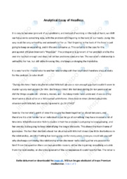 Headless | Analytical essay