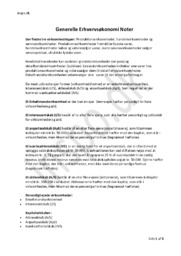 Generelle Erhvervsøkonomi Noter | Gode begynder noter til faget