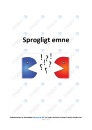 Sprogligt emne | Noter Dansk