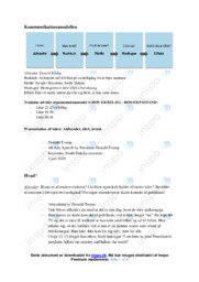 Tale | Noter Analyse | Donald Trump