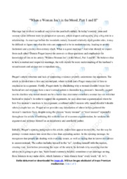 When a Woman Isn’t in the Mood | Analytical essay