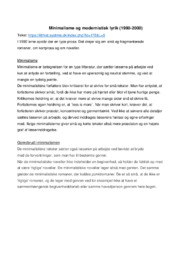 Minimalisme og modernistisk lyrik | Noter Dansk