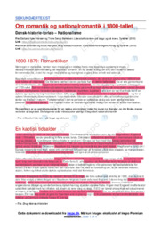 Om romantik og nationalromantik i 1800-tallet | Noter Dansk