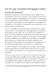 Har den nye nyhedsformidling lagt et større… | Dansk Essay