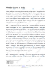 Gender issues in India | Argumentative essay