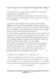 Michelle Obama DNC speech | Analytical essay