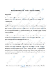 Social media and social responsibility | Opgave