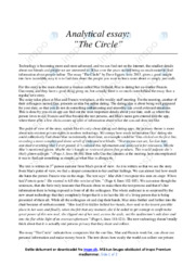 The Circle | Analytical essay