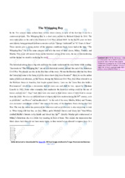 The Whipping Boy | Analytical essay