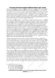 Companies store facial recognition databases without users consent