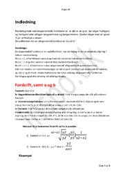 Eksponentielle Funktioner Noter til Prøve