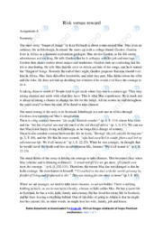 Risk versus reward | Opgave