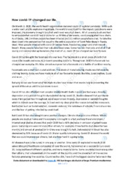 How covid-19 changed our life | Opgave