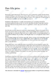 Den lille prins | Analyse
