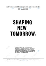 Shaping nem tommorow | Erhvervscase