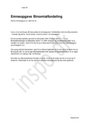 Binomialfordelingen | Emneopgave Matematik
