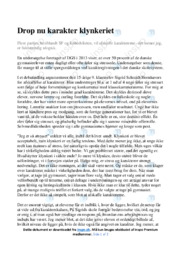 Drop nu karakter klynkeriet | Dansk Essay