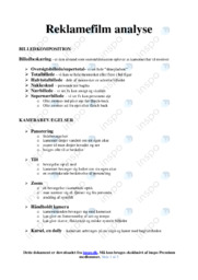 Reklamefilm | Analyse | Noter