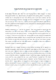 Facebook, After ‘Fail’ Over Ads Targeting Racists… | Analyse